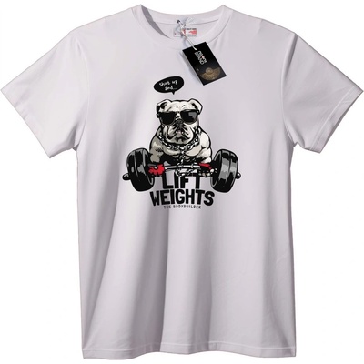 NOONEBRAND Тениска Булдог с Тежести - 2XL, White