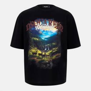 Dsquared2 Тениска DSQUARED2 Men's DSQ Heritage Oversized T-Shirt - Black