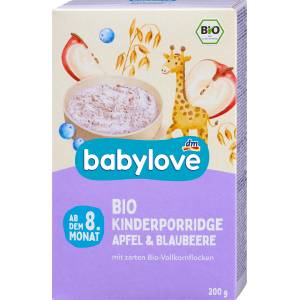 babylove Био каша Ябълка и боровинка, 8+ месеца, 200 g (1308902)