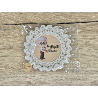 Ručně háčkovaný podšálek - Nejlepší dědeček – Hledejceny.cz