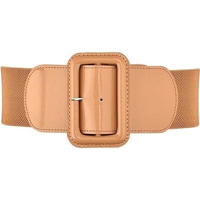 Dámský strečový široký lesklý pásek Casila Camel