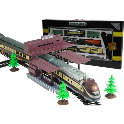 Lean Toys Veľká vlaková dráha s 5 lokomotívami