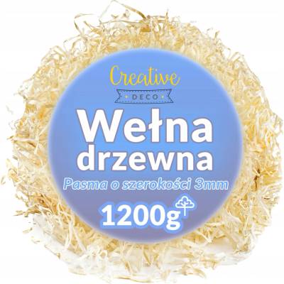 Creative Deco Dřevitá vlna 1200g výplň do balíků eko