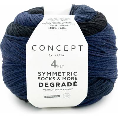 SYMMETRIC DEGRADÉ SOCKS 2026 Katia Farby SYMMETRIC DEGRADÉ SOCKS: 52 modrá-čierna