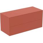Ideal Standard Atelier Conca червено-оранжев матов стенен шкаф с 2 чекмеджета с плот 120 см (T4324Y3)