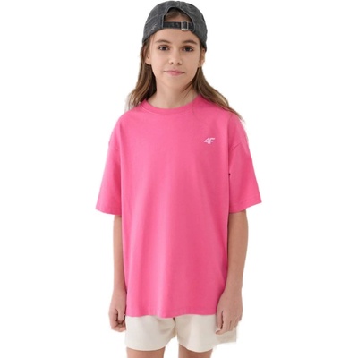 4F JUNIOR TSHIRT FNK F1185 55N HOT PINK NEON Růžová