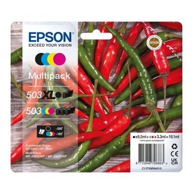 Epson 503XL Оригинален комплект от 4 броя мастилни касети CMYK (C13T09R94010)