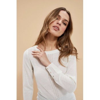 Moodo Перлен пуловер с дантелена decoration Moodo Moodo | Byal | ЖЕНИ | XS