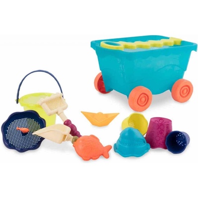 B-Toys Vozík s hračkami na písek modrý – Zboží Dáma