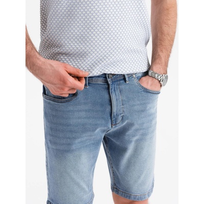 Ombre Clothing pánske džínsové šortky Kiane modrá svetlo