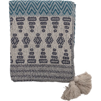 Bloomingville Карирано одеяло Bloomingville 130 x 160 см синьо-сиво (82047690)