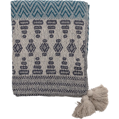 Bloomingville Карирано одеяло Bloomingville 130 x 160 см синьо-сиво (82047690)