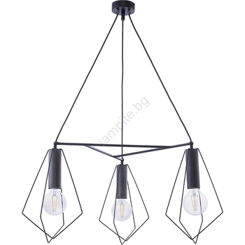 JUPITER 1646 - Полилей на въже KAIR 2xE27/60W/230V черна/графит (10701646)