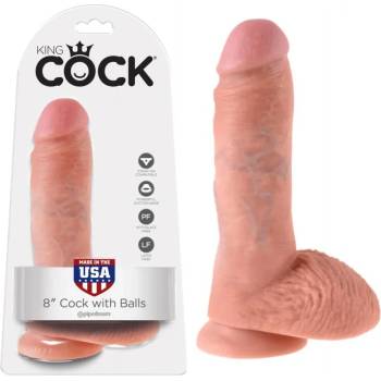 Image 1 of Пенис дилдо с тестиси, вакуумна основа, 20, 3см. - King Cock Flesh (PIPE550721)