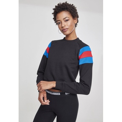 Urban Classics Ladies Sleeve Stripe crew black/brightblue/firered