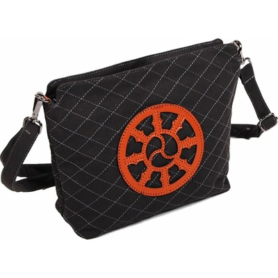 Tibetská kabelka crossbody Tharpa Khorlo tmavošedá
