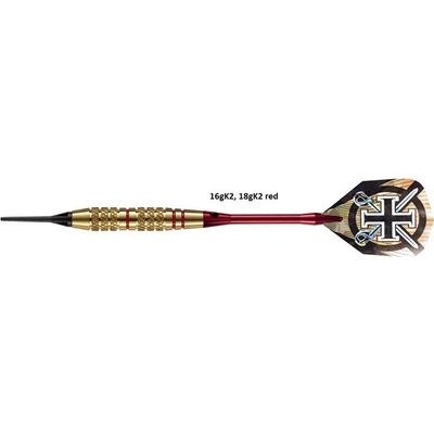 HARROWS SOFT CORSAIR s plastovým hrotem červená Gramáž: 16g