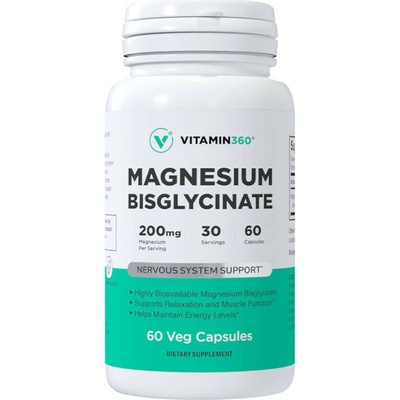 Vitamin360 Magnesium Bisglycinate 200 mg 60 Veg kapsúl