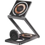 Promate Зарядна станция ProMate, LucidFold-Trio 3-in-1 Transparent Foldable Wireless Charging station w/ 15W MagSafe Charger, 5W Wireless Charger, 3W Apple Watch Charger