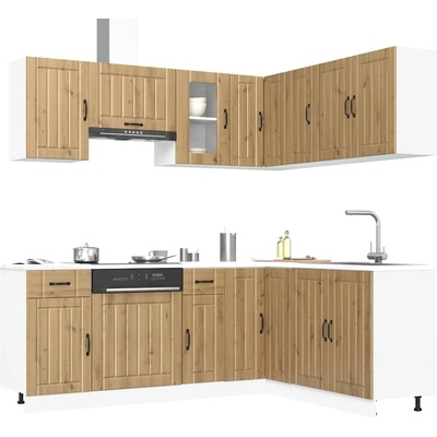 vidaXL Комплект кухненски шкафове от 11 части Kalmar, инженерно дърво (3314950)