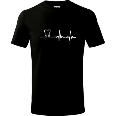 EKG zuby tričko detské čierna