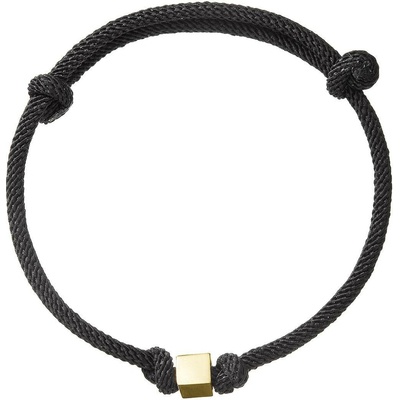 Pavona Kabbalah náramek se zlatou kostičkou černý 93T00100 black