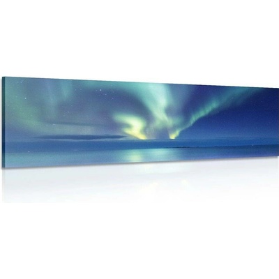 Obraz polární záře nad oceánem - 90x30