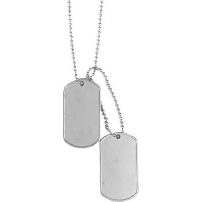 Mil-Tec Dog-Tags psie štítky matný nerez s poniklovanou retiazkou