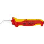 KNIPEX Кабелен нож извит, VDE 1000V жълто-червена ръкохватка 190мм, - K985313 (K985313)