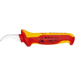 KNIPEX Кабелен нож извит, VDE 1000V жълто-червена ръкохватка 190мм, - K985313 (K985313)