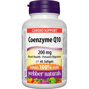 Webber Naturals Coenzyme Q10, 200 mg, 60 софтгел капсули, Webber Naturals (3857 WN)