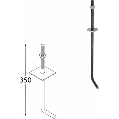 Domax SK stavebná kotva 350 350 mm x M12 10 ks