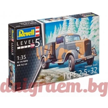 Revell Хоби модел revell 03250 - Германски военен камион type 2, 5-32 (r03250)