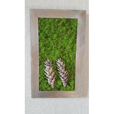 Mechový obraz se šiškami 45cm x 25cm