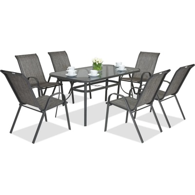 Garden Point Трапезни мебели за градина Modena Сиви за 6 души Garden Point (GAP016)