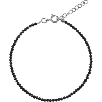 Again Jewelry korálkový náramok z čierneho spinelu AJKNR010