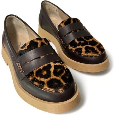 GNStyle Луксозни дамски обувки от естествена кожа с леопардов принт