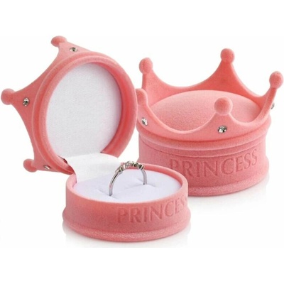 Šperky Nina Zamatová darčeková krabička ružová korunka Princess krab55