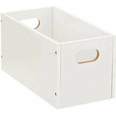 5five Simply Smart moderní Dřevěná úložná krabice do regálu 15x31 bílá s úchytkou