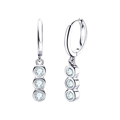 Nubis stříbrné visací náušnice s moissanity MN134