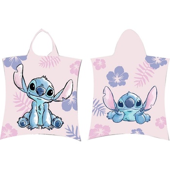 Jerry Fabrics Plážová osuška pončo Lilo a Stitch Pink 50 x 115 cm