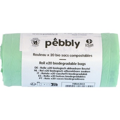 Pebbly Торби за отпадъци NBA243, комплект от 20 бр. , компостируем, Pebbly (PEBBNBA243)