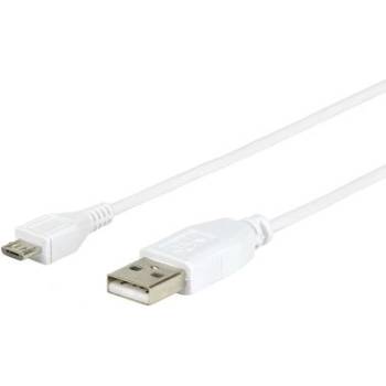 eSTUFF ES80124 USB A-M - microUSB M, 0,15m, bílý