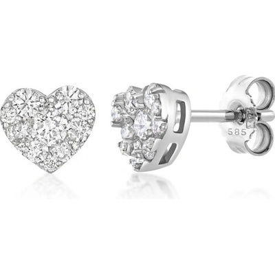 SOFIA DIAMONDS zlaté náušnice srdíčka s diamantem 0,40 ct GEMBO29777-16