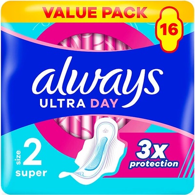 Always, Hygienické Vložky Ultra Day Super Velikost 2 Křidélka 16 ks
