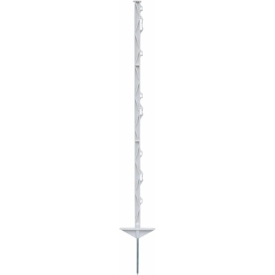 Fencee Plastový stĺpik pre elektrický ohradník, dĺžka 105 cm, 8 očiek, biely