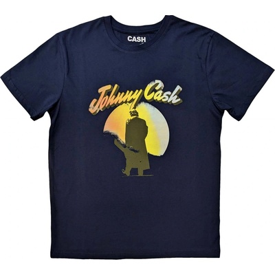 Johnny Cash tričko Walking Guitar modré