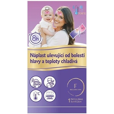 FORTE náplasť uľavujúca od bolesti hlavy a teploty chladivá, 5 x 12 cm