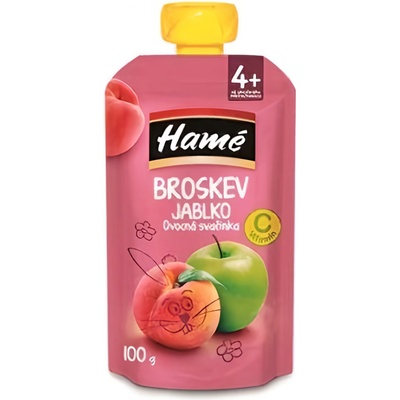 Hamé kapsička Broskev Jablko ovocná svačinka 100 g – Sleviste.cz