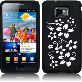 Image 1 of Samsung Galaxy S2 i9100 Flora Силиконов Калъф Черен + Протектор